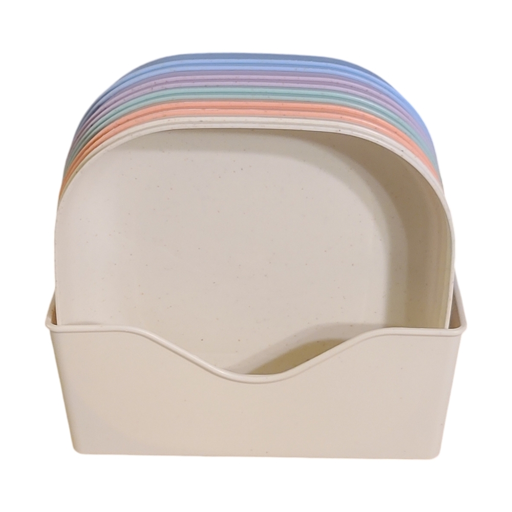 NEW Set of 10 Lunch Plates & Holder